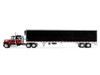 Ford LTL 9000 with 48 Flat Top Sleeper and 53' Utility Trailer with Reefer Volcano Red and Black 1/64 Diecast Model First Gear 60-2416