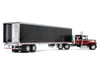Ford LTL 9000 with 48 Flat Top Sleeper and 53' Utility Trailer with Reefer Volcano Red and Black 1/64 Diecast Model First Gear 60-2416