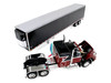 Ford LTL 9000 with 48 Flat Top Sleeper and 53' Utility Trailer with Reefer Volcano Red and Black 1/64 Diecast Model First Gear 60-2416