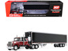 Ford LTL 9000 with 48 Flat Top Sleeper and 53' Utility Trailer with Reefer Volcano Red and Black 1/64 Diecast Model First Gear 60-2416