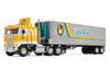 Kenworth K100 COE Flat Top and 40' Vintage Trailer with Reefer Brakebush Yellow with White Grpahics Legacy Series #6 1/64 Diecast Model First Gear 69-2360