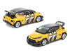 Pandem GR Yaris RHD Right Hand Drive MoonEyes Yellow with Black Top and Graphics Enigma Exclusive Edition 1/64 Die Cast Model Car Pop Race PR64-PRE017