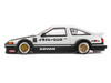 Toyota AE86 Sprinter Trueno RHD Right Hand Drive #86 Kaido Street V2 Silver Metallic and Black with Carbon Hood and Graphics Designed by Jun Imai Kaido House 1/64 Die Cast Model Car Mini GT KHMG218