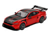 Ford Mustang GTD Race Red with Carbon Hood and Top Limited Edition 1/64 Die Cast Model Car Mini GT MGT01196