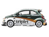 Abarth 595 LB-Works TY Edition #59 Green Metallic and White with Gold Stripes and Graphics Limited Edition 1/64 Die Cast Model Car Mini GT MGT01216