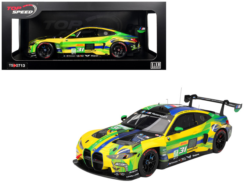 BMW M4 GT3 EVO #31 Pedro Ebrahim - Augusto Farfus - Yasser Shahin The Bend Team WRT WEC 6 Hours of Sao Paulo 2025 1/18 Model Car Top Speed TS0713