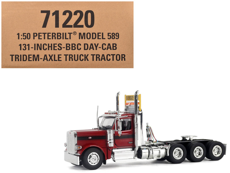 Peterbilt 589 Truck Tractor with Day Cab Legendary Red Transport Series 1/50 Diecast Model Diecast Masters 71220