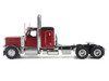 Peterbilt 589 Legendary Package Tandem-Axle Truck Tractor with 58 Sleeper Cab Legendary Red with Black Top Transport Series 1/50 Diecast Model Diecast Masters 71221