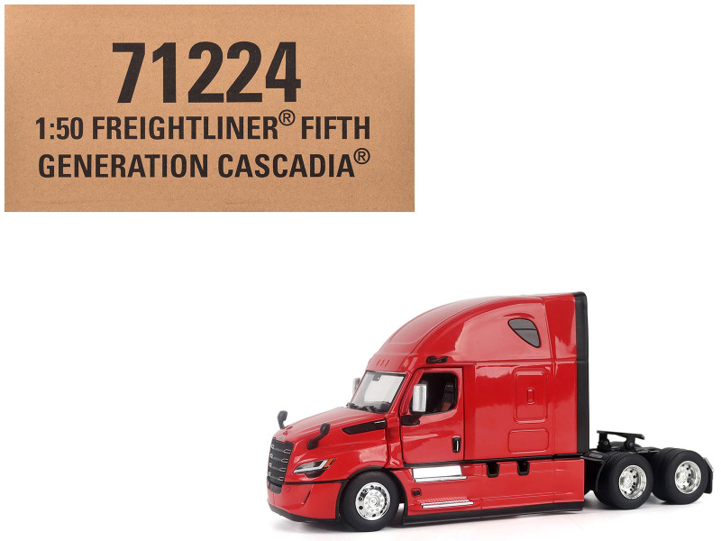 2025 Freightliner Cascadia Gen-5 Sleeper Cab Truck Tractor Red Transport Series 1/50 Diecast Model Diecast Masters 71124