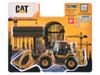 CAT Caterpillar 950M Wheel Loader Yellow with Log fork and Wood Log 1/64 Diecast Model Diecast Master 84681CS