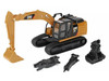 CAT Caterpillar 320F L Excavator with Interchangeable Attachment Yellow 1/64 Diecast Model Diecast Master 84683CS