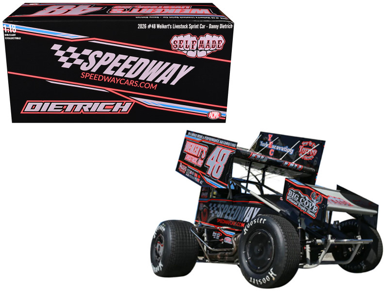 Winged Sprint Car #48 Danny Dietrich Weikert's Livestock - Speedway Cars 2026 1/18 Diecast Model Car ACME A1826016