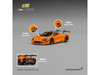 McLaren 720S GT3X Orange with Black Stripes 1/64 Diecast Model Car CM Models CM64-720SGT3X-03