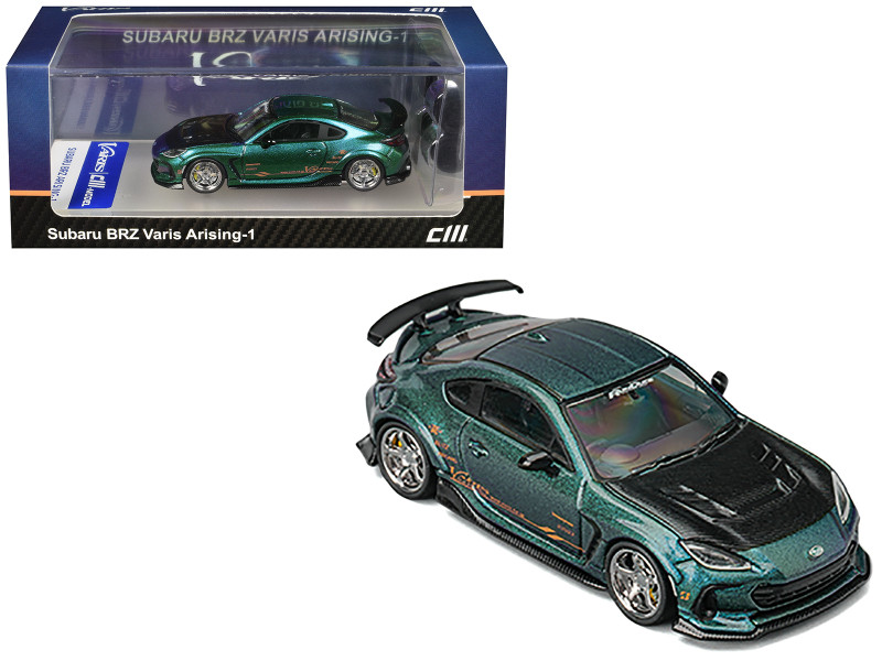 Subaru BRZ Varis Arising-1 RHD Right Hand Drive Magic Purple Metallic with Carbon Hood and Extra Wheels 1/64 Diecast Model Car CM Models CM64-BRZ-11