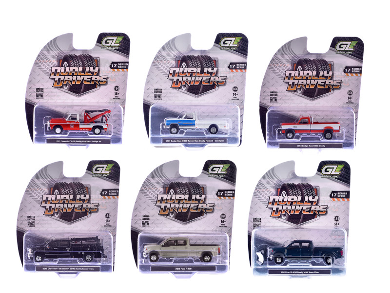 Dually Drivers Series 17 Set of 6 pieces 1/64 Diecast Model Cars Greenlight 46170SET