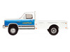 1981 Dodge Ram W350 Power Ram Dually Flatbed Truck Goodyear White with Blue Sides Dually Drivers Series 17 1/64 Diecast Model Car Greenlight 46170B