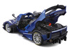 Ferrari FXX-K Evo #27 Blue Metallic with White Accents and Gray Metallic Top "Race + Play" Series 1/18 Diecast Model Car Bburago 16012BL