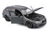 2023 BMW M3 Touring Matt Gray Metallic with Black Top 1/24 Diecast Model Car Bburago 21112GRY