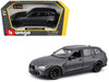 2023 BMW M3 Touring Matt Gray Metallic with Black Top 1/24 Diecast Model Car Bburago 21112GRY