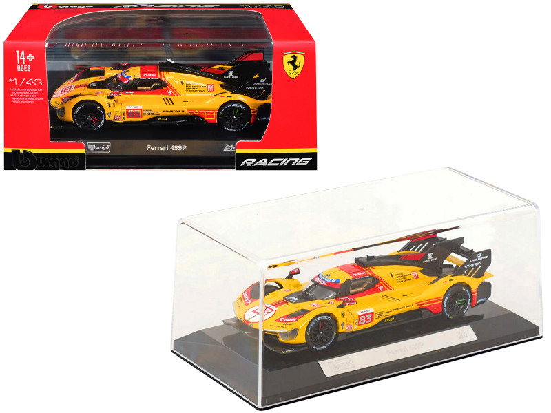 Ferrari 499P #83 Robert Kubica - Robert Shwartzman - Yifei Ye 24 Hours of Le Mans 2024 Racing Series 1/43 Diecast Model Car Bburago 36317