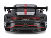 Porsche 911 GT3 R Black with Silver Top and Hood and Red Stripes Race Series 1/43 Diecast Model Car Bburago BB38321