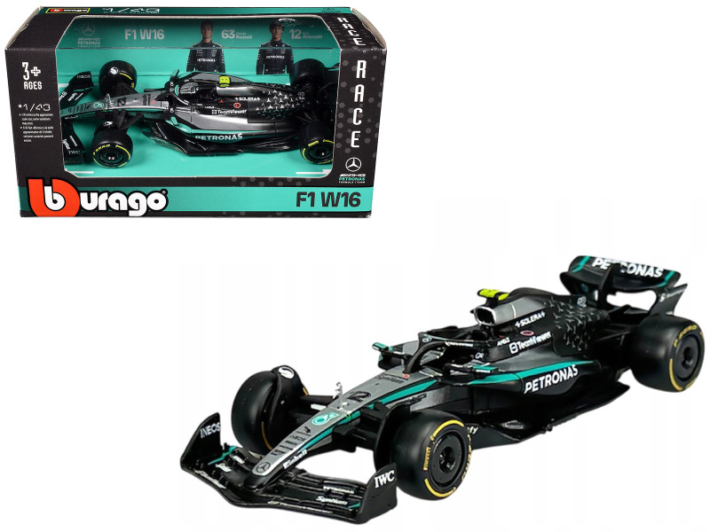Mercedes-AMG F1 W16 E Performance #12 Kimi Antonelli Petronas Formula One F1 World Championship 2025 Race Series 1/43 Diecast Model Car Bburago 38237KA
