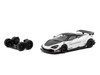 LB-Works 720S White with Carbon Hood and Black Top with Extra Wheels Hobby64 Series 1/64 Diecast Model Car Tarmac Works T64-106-WH