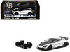 LB-Works 720S White with Carbon Hood and Black Top with Extra Wheels Hobby64 Series 1/64 Diecast Model Car Tarmac Works T64-106-WH