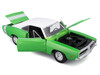 1969 Dodge Charger R/T Green Metallic with White Top and Tail Stripe Special Edition Series 1/18 Diecast Model Car Maisto 31387GRN