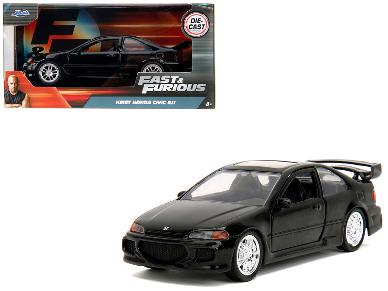 Heist Honda Civic EJ1 Black The Fast and the Furious 2001 Movie Fast & Furious Series 1/32 Diecast Car Model Jada 34419