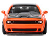 2018 Dodge Challenger SRT Hellcat Go Mango Orange with Matt Black Hood and Top 1/64 Diecast Model Car IXO Models U64RDC001