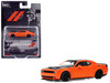 2018 Dodge Challenger SRT Hellcat Go Mango Orange with Matt Black Hood and Top 1/64 Diecast Model Car IXO Models U64RDC001