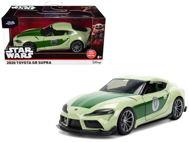 2020 Toyota GR Supra Grogu Livery Light Green with Green Graphics and Hood Star Wars Franchise Hollywood Rides Series 1/32 Diecast Car Model Jada 38012