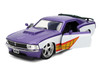 1970 Ford Mustang Boss Joker Livery Purple Metallic and White with Graphics Batman Franchise Hollywood Rides Series 1/32 Diecast Model Car Jada 33112