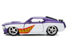 1970 Ford Mustang Boss Joker Livery Purple Metallic and White with Graphics Batman Franchise Hollywood Rides Series 1/32 Diecast Model Car Jada 33112