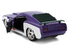 1970 Ford Mustang Boss Joker Livery Purple Metallic and White with Graphics Batman Franchise Hollywood Rides Series 1/32 Diecast Model Car Jada 33112