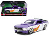 1970 Ford Mustang Boss Joker Livery Purple Metallic and White with Graphics Batman Franchise Hollywood Rides Series 1/32 Diecast Model Car Jada 33112