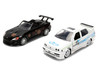 Honda S2000 Black with Graphics and Volkswagen Jetta White with Graphics Set of 2 pieces 25 Years of Fast & Furious Series 1/32 Diecast Model Cars Jada JA38362