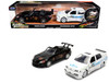 Honda S2000 Black with Graphics and Volkswagen Jetta White with Graphics Set of 2 pieces 25 Years of Fast & Furious Series 1/32 Diecast Model Cars Jada JA38362