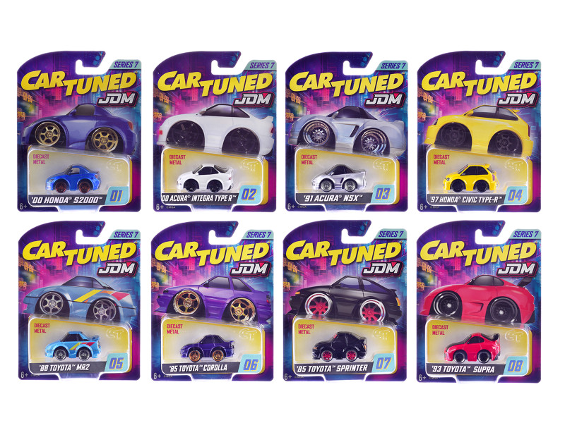 JDM Tuners Series 7 Set of 8 Pieces Diecast Model Cars CarTuned 558675-XX6