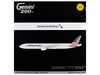 Boeing 777-300ER Commercial Aircraft with Flaps Down Configuration American Airlines N722AN Silver with Striped Tail Gemini 200 Series  1/200 Diecast Model Airplane GeminiJets G2AAL1415F