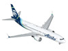 Boeing 737 MAX 8 Commercial Aircraft Alaska Airlines N803AK White with Blue Tail Gemini 200 Series 1/200 Diecast Model Airplane GeminiJets G2ASA1488