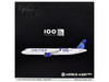 Airbus A321neo Commercial Aircraft United Airlines 100th Anniversary N44550 White with Blue Tail Gemini 200 Series 1/200 Diecast Model Airplane GeminiJets G2UAL1524
