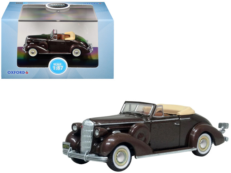 1936 Buick Special Convertible Bengal Brown Metallic 1/87 HO Scale Diecast Model Car Oxford Diecast 87BS36007