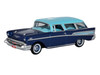 1957 Chevrolet Nomad Larkspur Blue with Harbor Blue Top 1/87 HO Scale Diecast Model Car Oxford Diecast 87CN57009