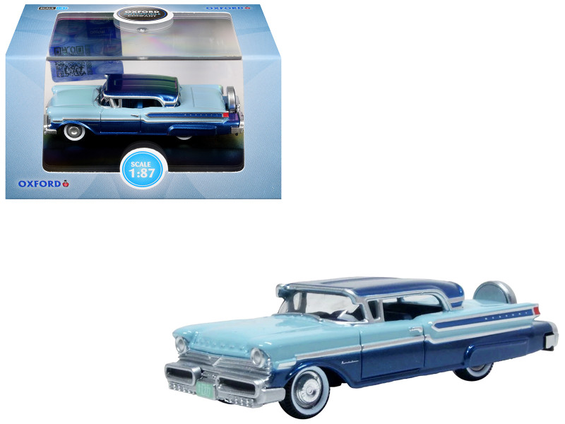 1957 Mercury Montclair Nantucket Blue Metallic and Pacific Blue Two Tone 1/87 (HO) Scale Diecast Model Car Oxford Diecast 87MT57006