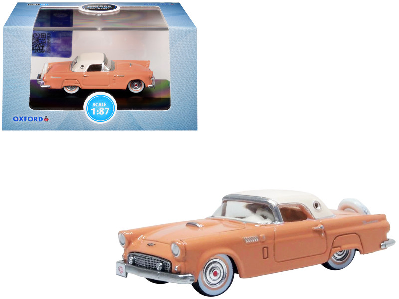 1956 Ford Thunderbird Buckskin Tan with Cream Top 1/87 (HO) Scale Diecast Model Car Oxford Diecast 87TH56009