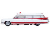 1959 Cadillac Miller Meteor Ambulance Red and White 1/100 Scale Diecast Model Car Oxford Diecast 87CM59001