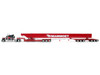 Peterbilt 379 with 70 Mid-Roof Sleeper and Fontaine Magnitude Lowboy with Bunk and ERMC 6-Axle Hydra Steer with Bridge Beam Section Load Mammoet Black with Red Stripes 1/64 Diecast Model DCP/First Gear 69-2271