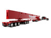 Peterbilt 379 with 70 Mid-Roof Sleeper and Fontaine Magnitude Lowboy with Bunk and ERMC 6-Axle Hydra Steer with Bridge Beam Section Load Mammoet Black with Red Stripes 1/64 Diecast Model DCP/First Gear 69-2271